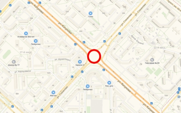 Кольцо на пересечении улиц Катукова и Стаханова станет главной дорогой