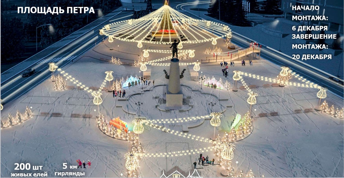 До 15 декабря в Липецке установят новогодние ели